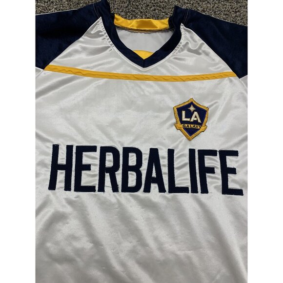 Vintage MLS Los Angeles Galaxy David Beckham Soccer Jersey XL Stitched Herbalife - Picture 3 of 8